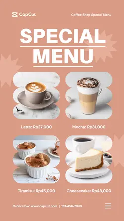 Coffee Shop Special Menu Tiktok Post