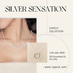 Jewelry Silver Necklace display Minimalist