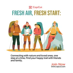 Hiking - Fresh Air, Fresh Start Instagram Post