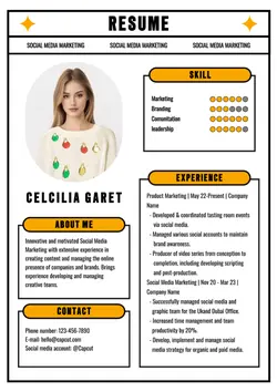 Non-marketing Resume White And Yellow Minimalist