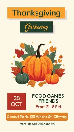 Thanksgiving Gathering Invitation Insta Story