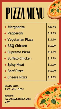 Pizza Food Menu Instagram Story