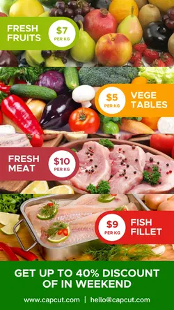 Foods & Beverage Fresh Fruits Meat Story Promotion