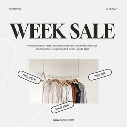 Grey minimalist week sale instagram post