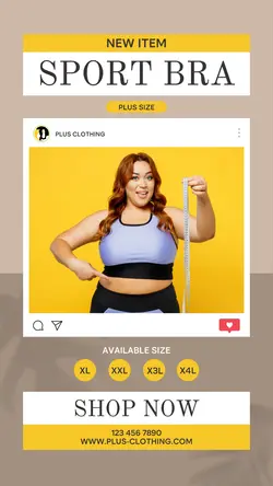 Plus Size Sport Bra Instagram Story Post