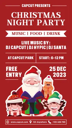 Christmas Night Party Poster Promotion IG Story