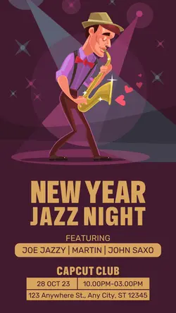 New Year Jazz Night Club template Instagram Story