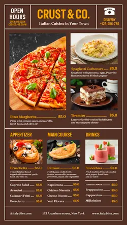 Italian Cuisine Menu Instagram Story