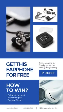 Electronic Earphone Giveaway Product Display Story