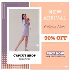 Fashion Sale New Collection Instagram Post Purple Peach