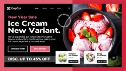 Ice Cream New Year Sale Promotion Website