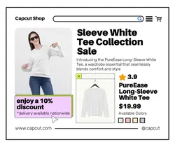 Fashion Industry White Tee Promotion Facebook Post