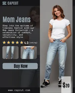 Fashion Mom Jeans Product Display Instagram Portrait