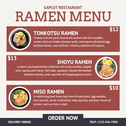 Japanese Ramen Menu Instagram Post