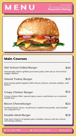 Food Burger Menu Instagram Story