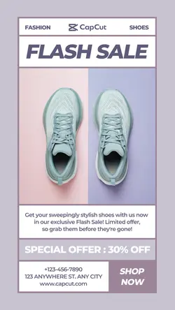 Purple Fashion Shoes Promotion Instagram Story