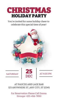 Christmas Holiday Party Instagram Story