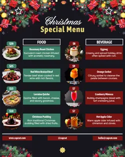 Christmas Day Special Menu Instagram Portrait