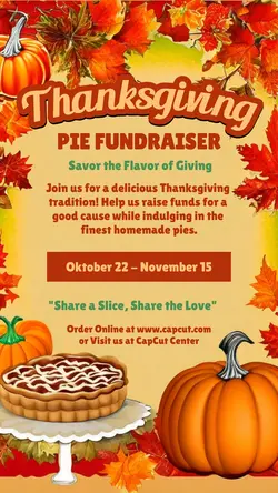 Thanksgiving Pie Fundraiser Invitation