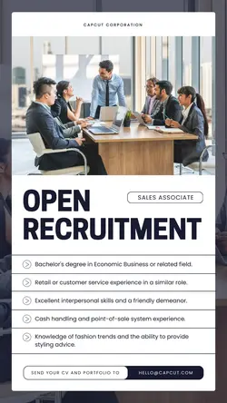 White Minimalist Business Recruitment Instagram Story