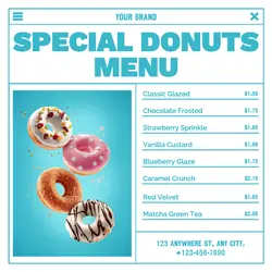 Special Donuts Menu Instagram Post