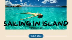 Youtube Thumbnail Vlog Travel Sailing In Island Blue Minimalist