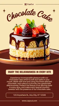 Chocolate Cake Product Display Instagram Story