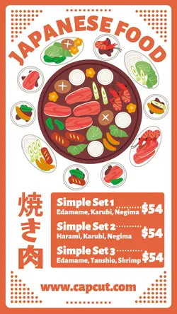 Japanese Food Yakiniku Simple Set Instagram Story
