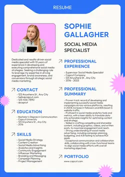 Business Social Media Specialist Resume