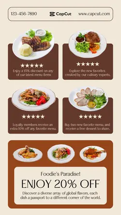 Food promotion instagram story