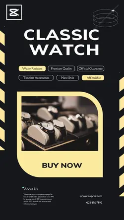 Black Classic watch promotion instagram story