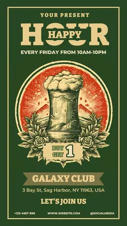 Vintage Happy Hours Promotion For Instagram Story