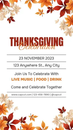 Thanksgiving Party Instagram Story