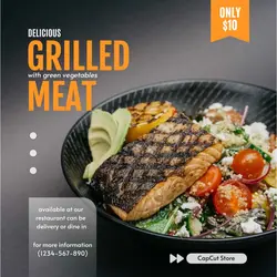 Minimalist Orange and White Food and Beverage Promotion Instagram Post