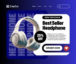 Best Seller Headphone New Year Sale Promotion Facebook Post