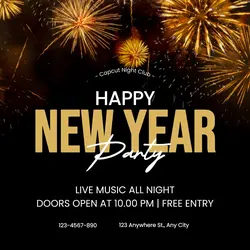 Happy New Year Poster for Instagram Feed Night Club