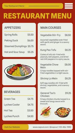 Food Chinese Food Menu Instagram Story