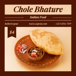 Indian Food Chole Bhature Instagram Post
