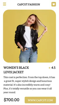 Fashion Black Levis jacket Sale Instagram Story