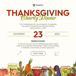 Thanksgiving Charity Dinner Instagram Post