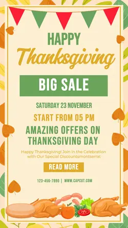 Happy Thanksgiving Celebration Sale