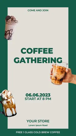 Green Minimalist Coffee Gathering