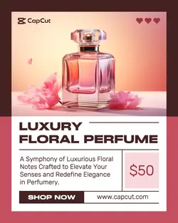 Luxury Floral Perfume Instagram Portrait Post