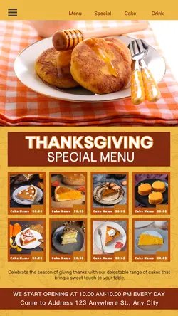 Promosi Thanksgiving produk pai labu untuk Instagram Portrait Stories