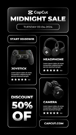 Midnight Sale Electronics Promotion instagram story