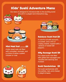 Kids' Sushi Adventure Menu