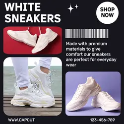 PRODUCT DISPLAY WHITE SNEAKERS INSTAGRAM POST