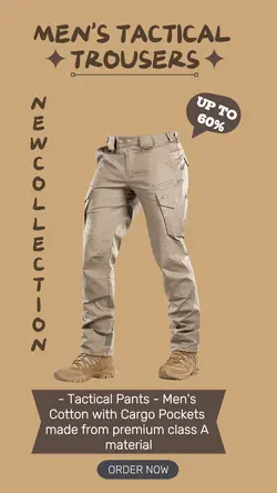 Men's tactical pants promo instagram story post template