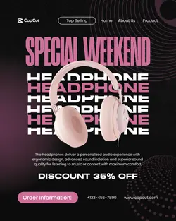 Headphone Instagram Post Portrait