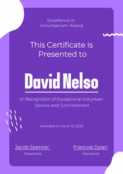 Non-Marketing Certificate Purple Illustration